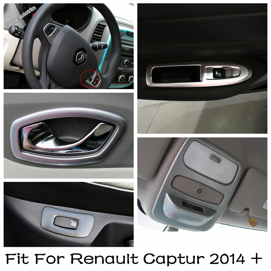 

Dashboard AC Air / Window Lift / Handle Bowl / Read Lamp / Steering Wheel Cover Trim Accessories For Renault Captur 2014 - 2018