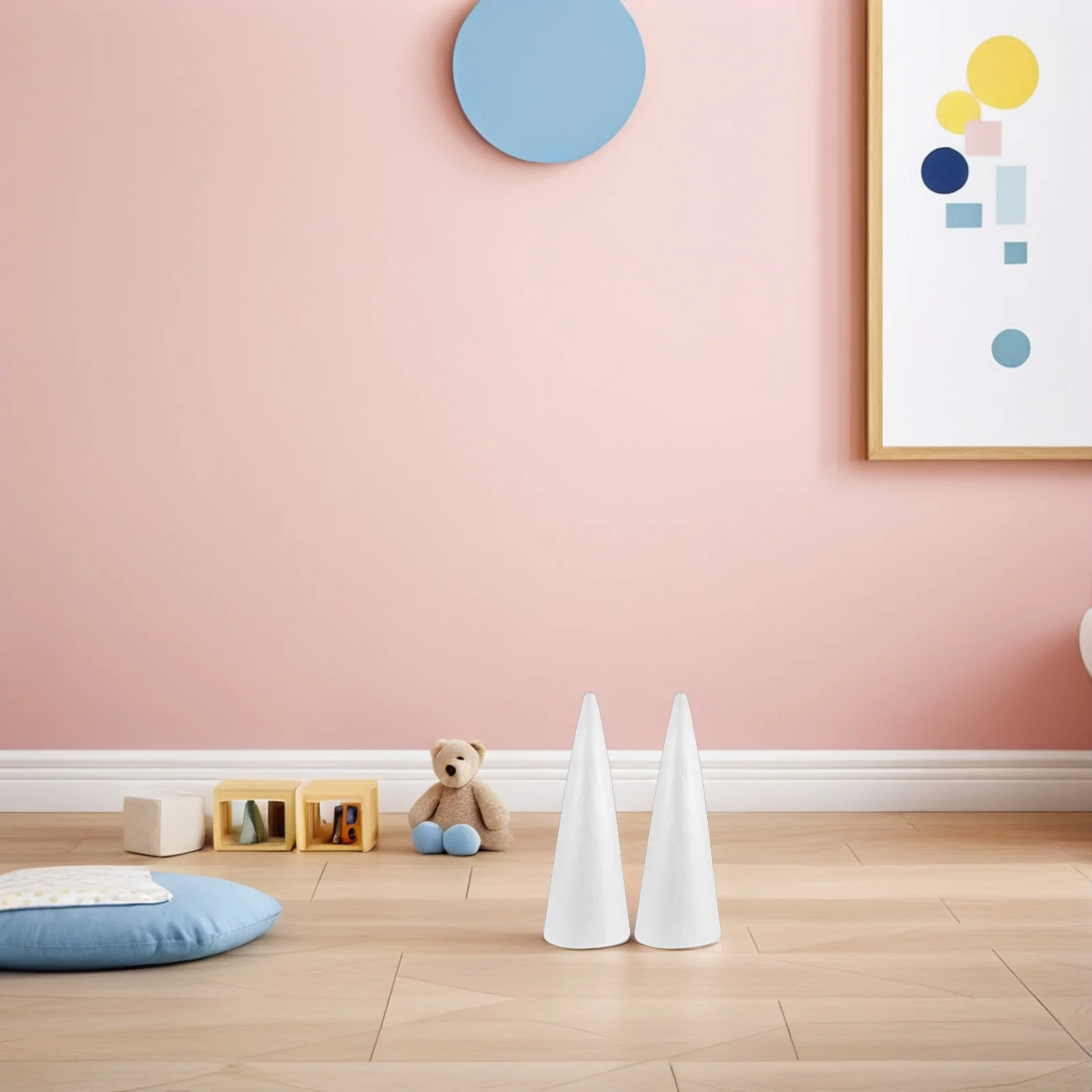 2 قطعة المخاريط رغوة 38X13.5 سنتيمتر Diy بها بنفسك شجرة عيد الميلاد الديكور النحت مشروع فني شجرة رغوة بيضاء الحرفية