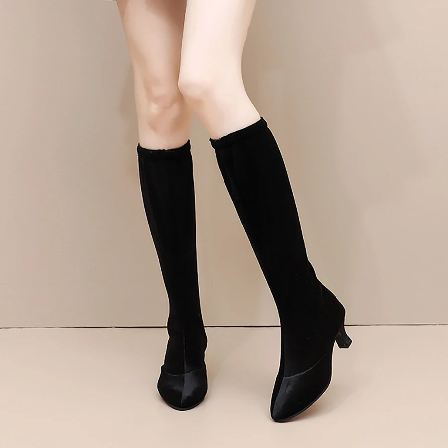 Botas de dança sola macia das mulheres ao ar livre mongol salão de dança latina botas primavera outono jazz ballet sapatos ao ar livre saltos bombas