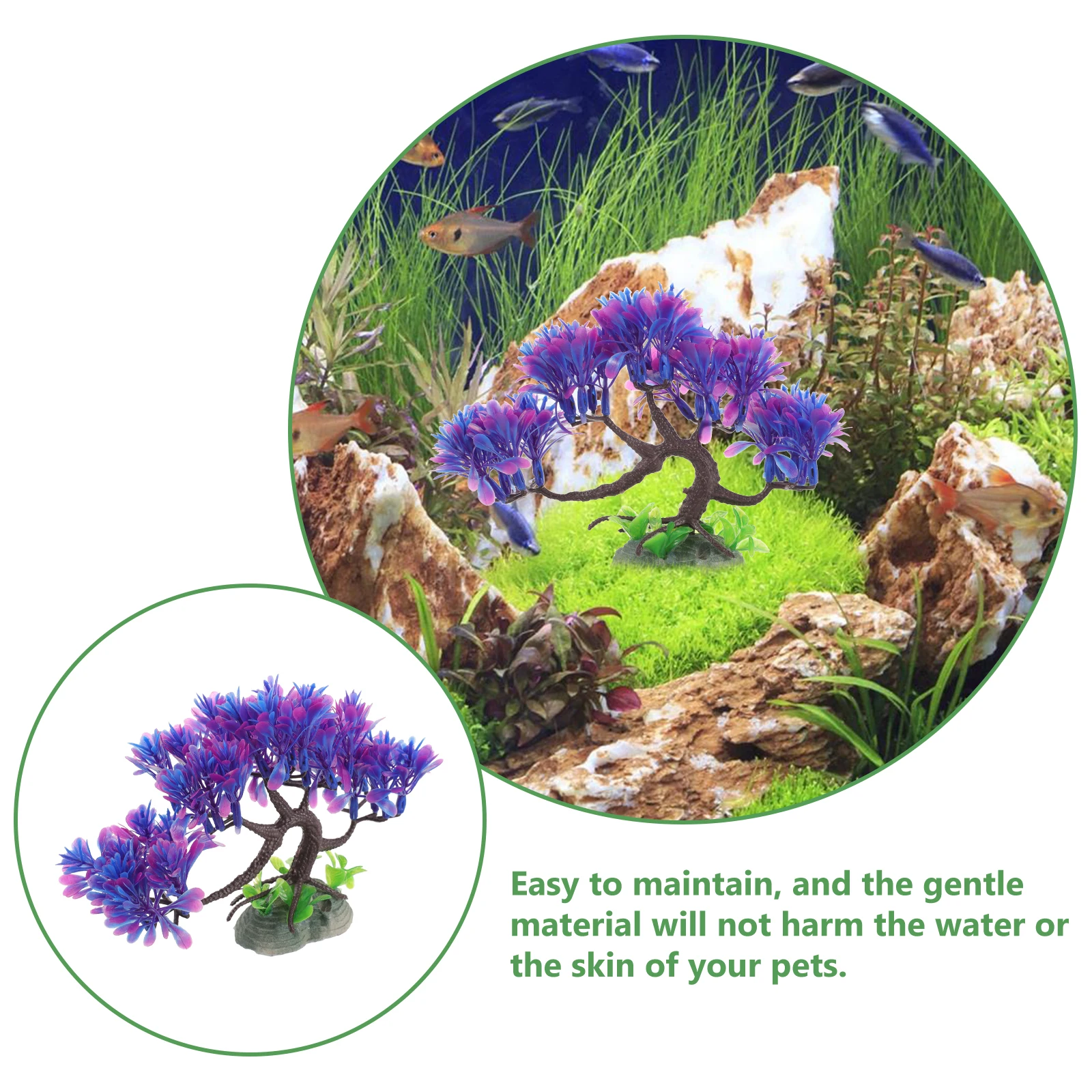 

Realistic Aquarium Simulation Tree Ornament Fish Tank Decoration Artificial Plants Reptile Cage Turtle Tank Decorative