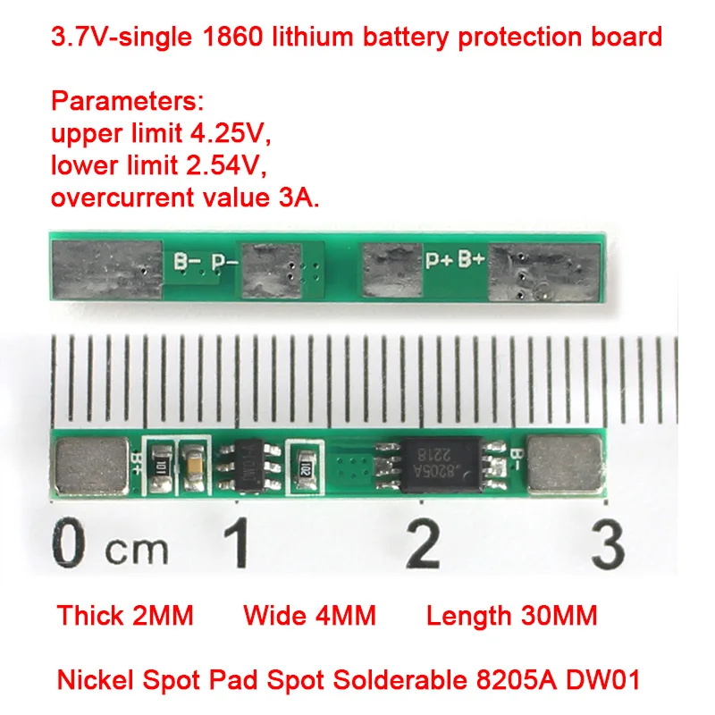 1PCS 1S  3A BMS PCM Lithium Battery Protection Board Pcm for 3.7V 18650 1s Lithium Ion Li Battery Protection Board Module