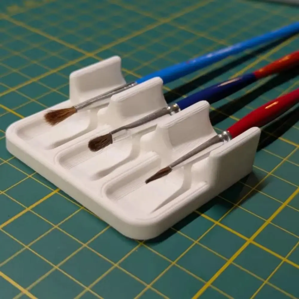 3D Printed Plastic Brush Holder Lightweight Portable Brush Storage Box Easy To Clean Mini Size Rests Drip Tray Pad