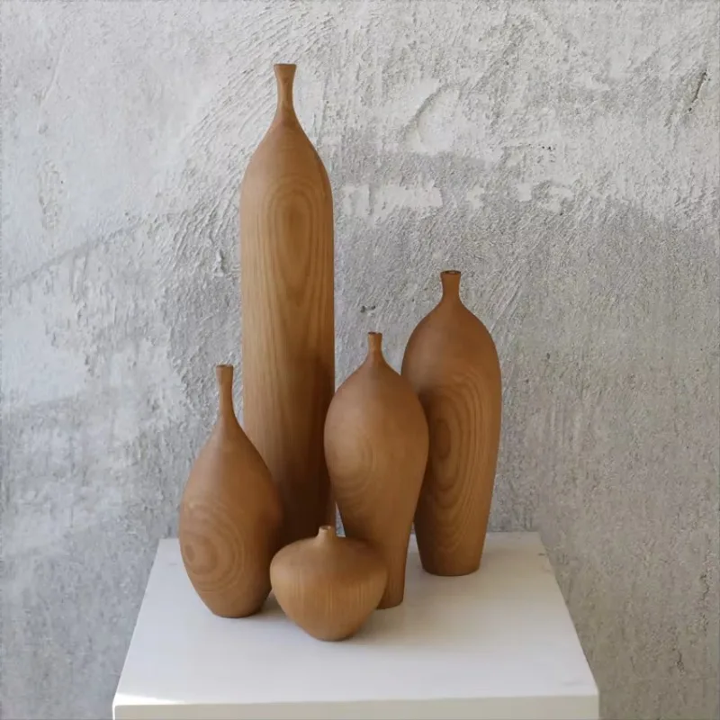 Dry vase solid wood handmade maple vase home office decoration ornament