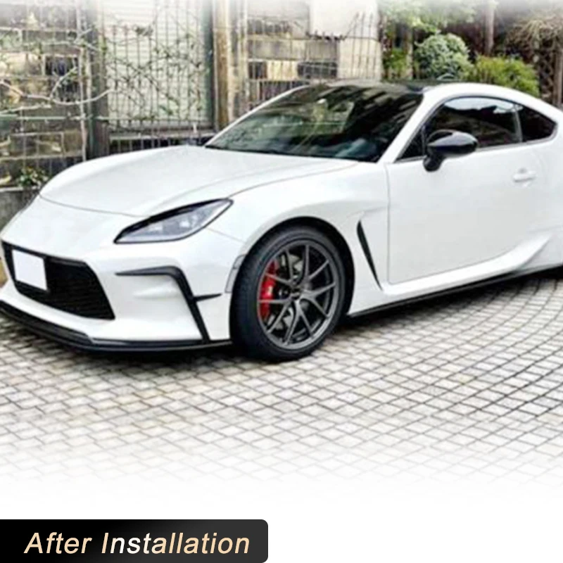 المصد الأمامي للسيارة Canards لسيارة Toyota GR86 كوبيه 2022-2024 سباق المئزر الأمامي الشفاه الخائن اللوحات Canards زعانف ألياف الكربون #2