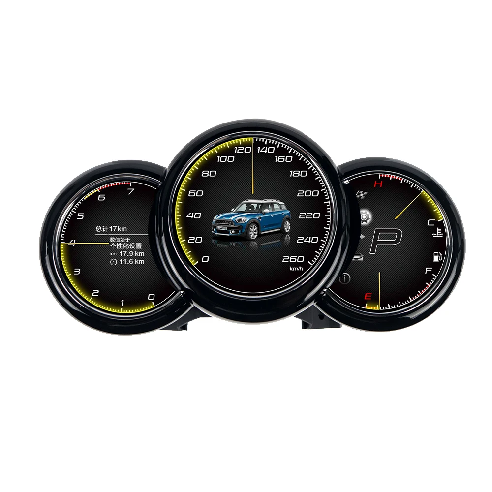 Kluster Digital Kokpit Virtual untuk Mini Cooper 2014-2023 Layar LCD Instrumen Mobil Multimedia Dashboard Speedometer