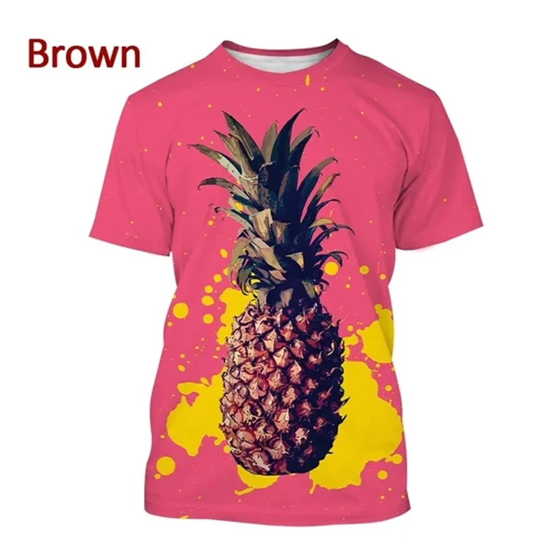 

Pineapple Pattern 3D Print Summer T-Shirt Short-Sleeved Breathable Men's Women's Tropical Graphic Streetwear Top
