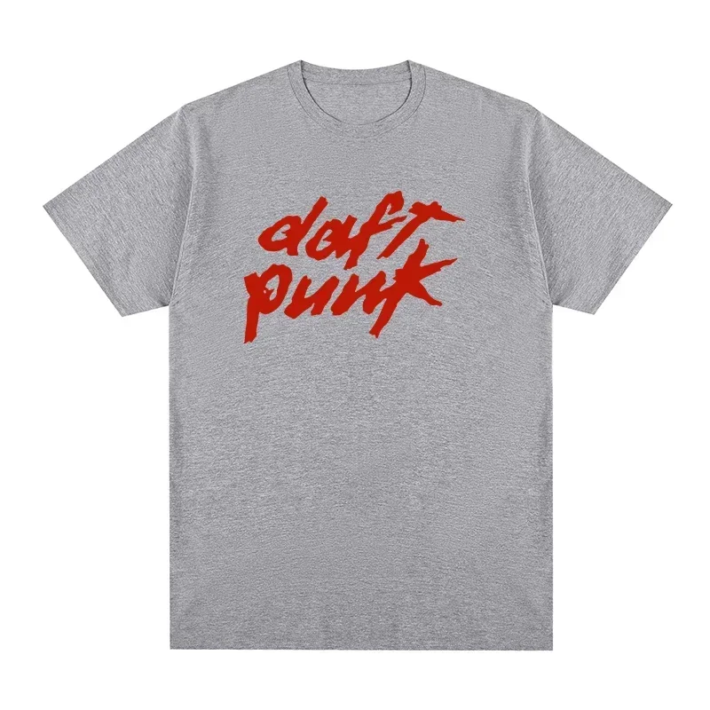 Summer Men Cotton T-Shirt Daft Punk Tops Tees Male Casual Clothing Unisex Women Fashion Solid Color Short Sleeve Streetwear