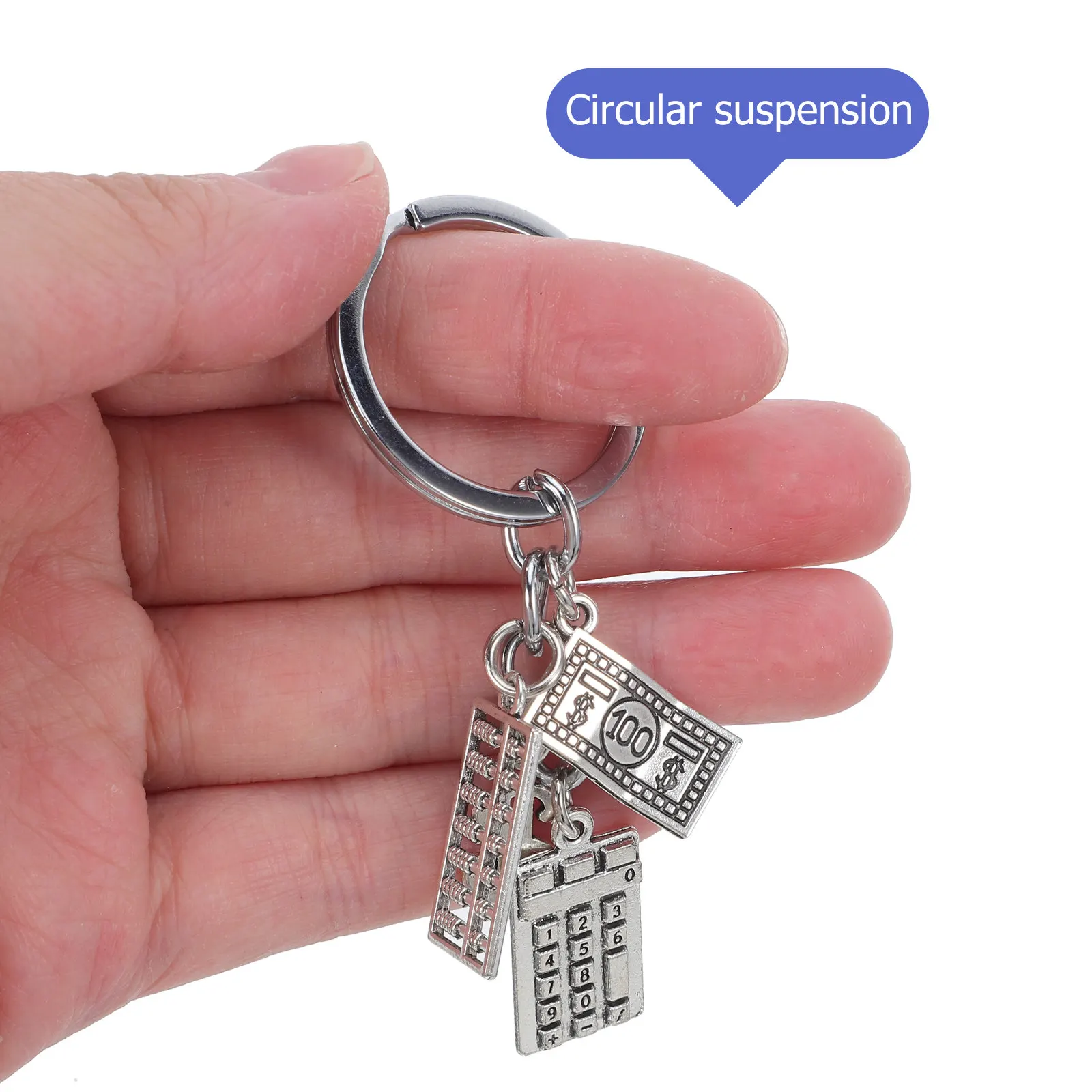 2Pcs Mini Calculator Keyring Novelty Portable Keychain Graduation Accountant Gift Financial Planner Metal Alloy Mini Calculator