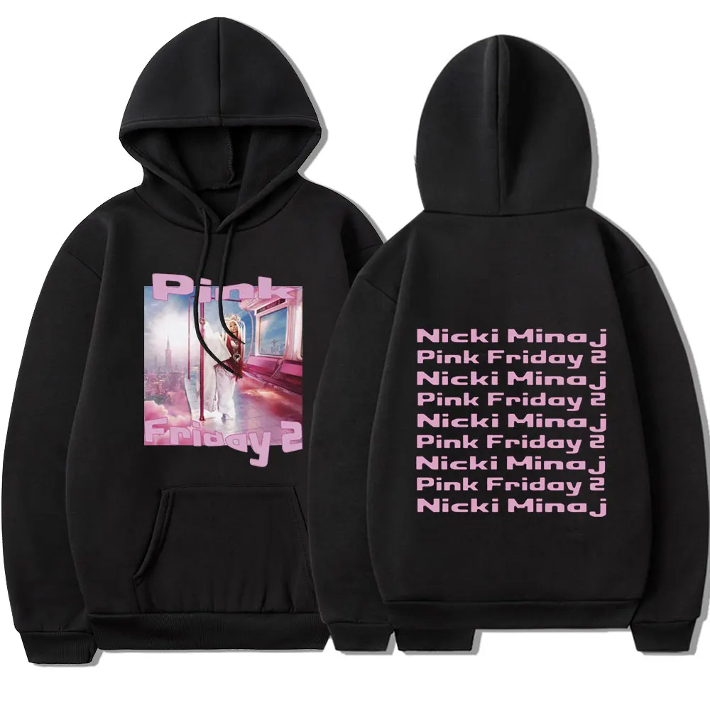 Nicki Minaj Pink Friday 2 Graphic Hoodie Men Women Fashion Hip Hop Long Sleeve Oversized Sweatshirt Casual Cotton Cozy Pullovers