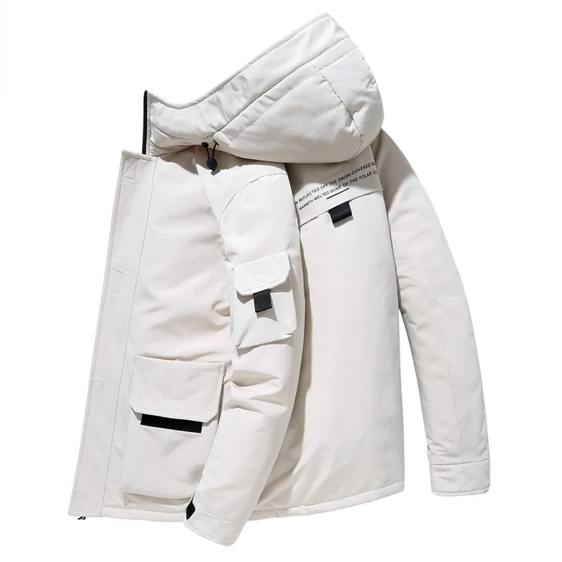 

Winter Thickened Couple Style Korean Short Workwear Hooded Down Jacket