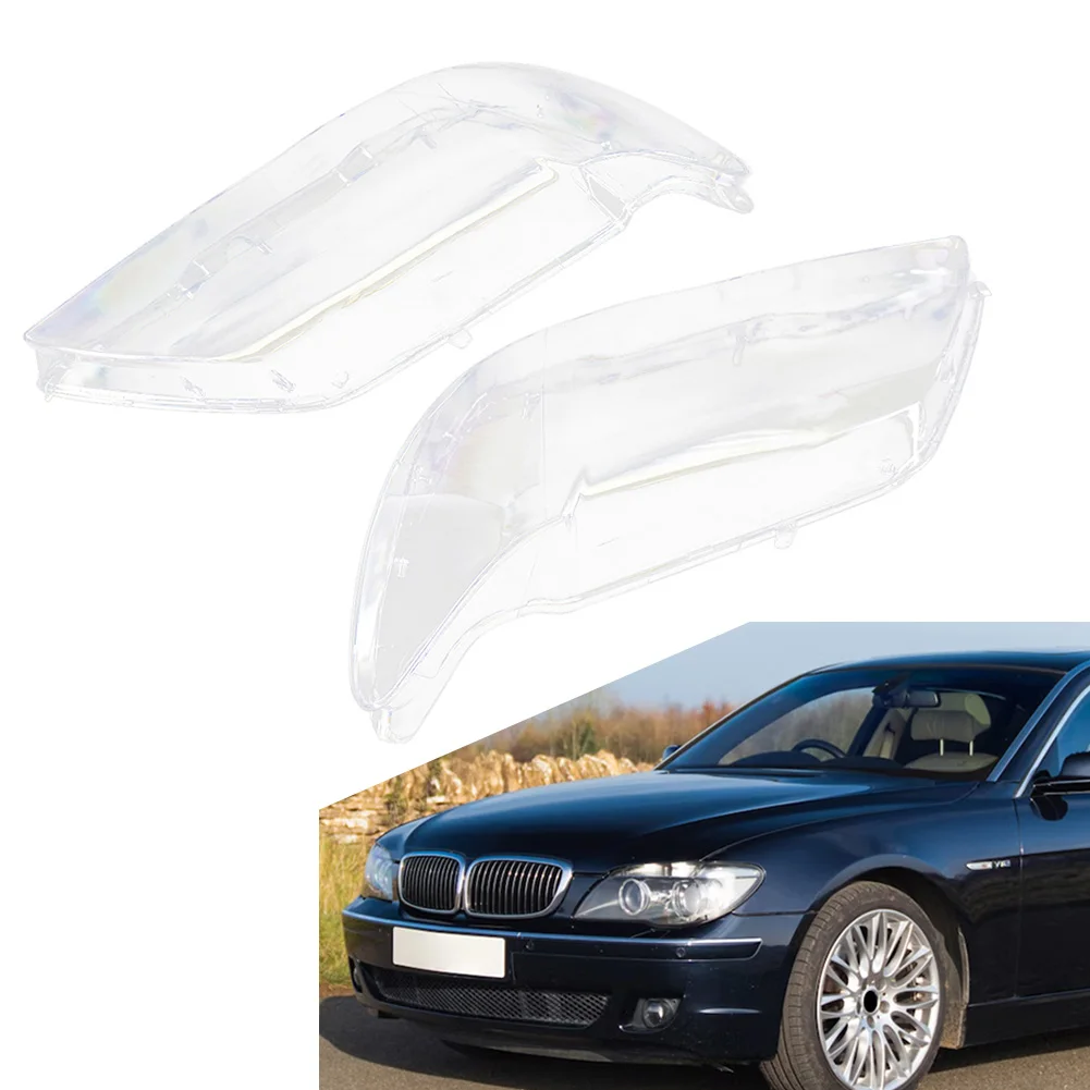 

1 Pair Transparent Car Front Headlight Replacement Lens Shell Cover For BMW 7 Series E65 E66 2005 2006 2007 2008