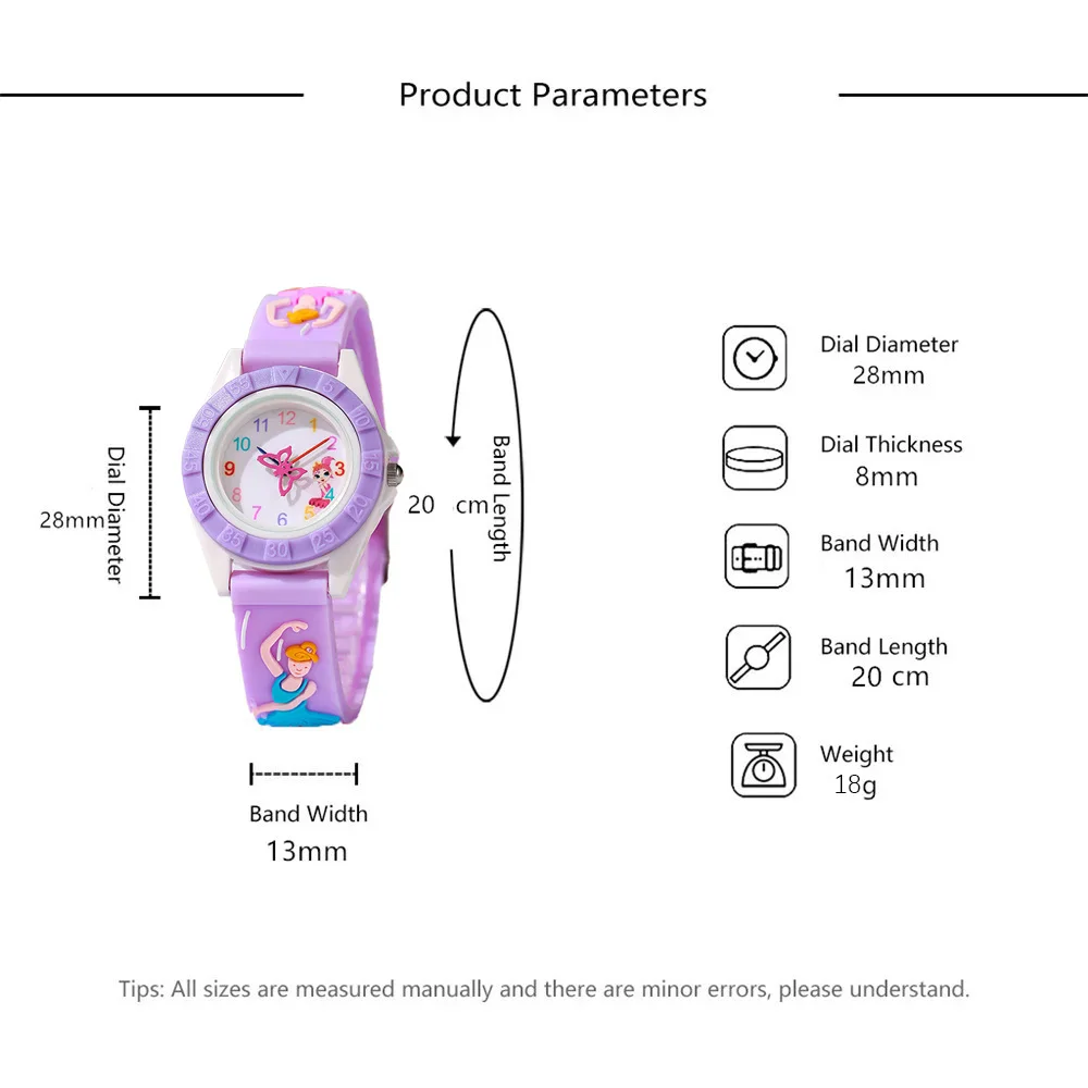 Cartoon Girls Silicone Candy Color Quartz Watch Cute Children kids wacth