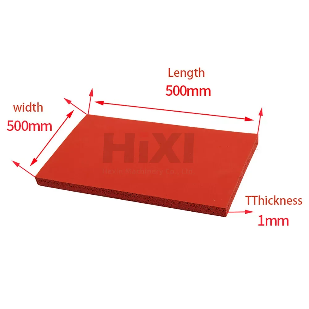 1mm-8mm Thk Heat Press Silicone Sponge Rubber Sheet Plate Pad Red High Temp