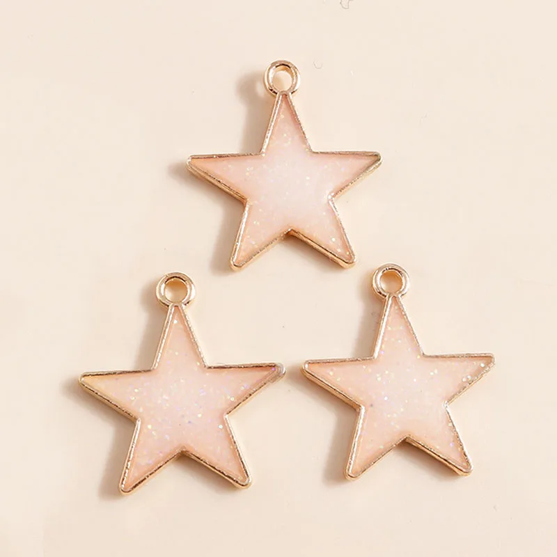 Leslie 10pcs/lot 16x18mm Enamel Black Five-pointed Stars Charms for DIY Earrings Necklaces Pendants Jewelry Making Accessories – Detail 19