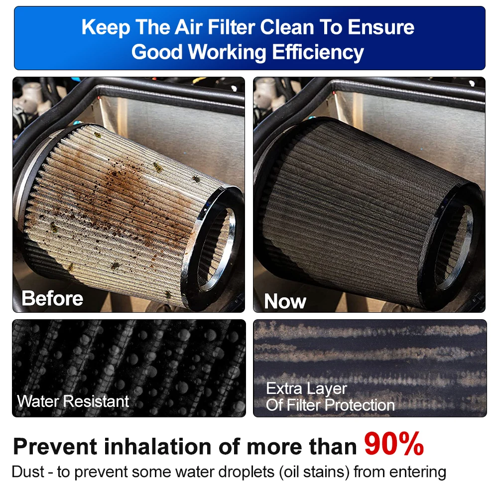 Universal Air Filter Protective Cover for High Flow Air Intake Filter Protective Cover Waterproof Dustproof Air Intake Cover