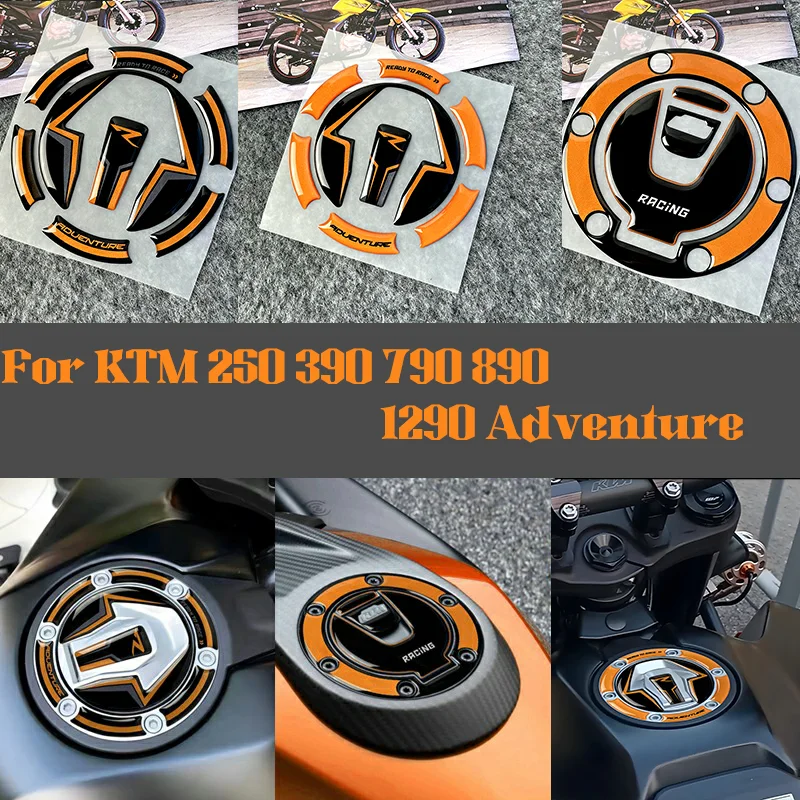 For KTM 250 390 790 890 Tank Cover Stickers Motorcycle Accessories Protector Duke 1290 Super Adventure 3D Decal GT S R 2023 2024