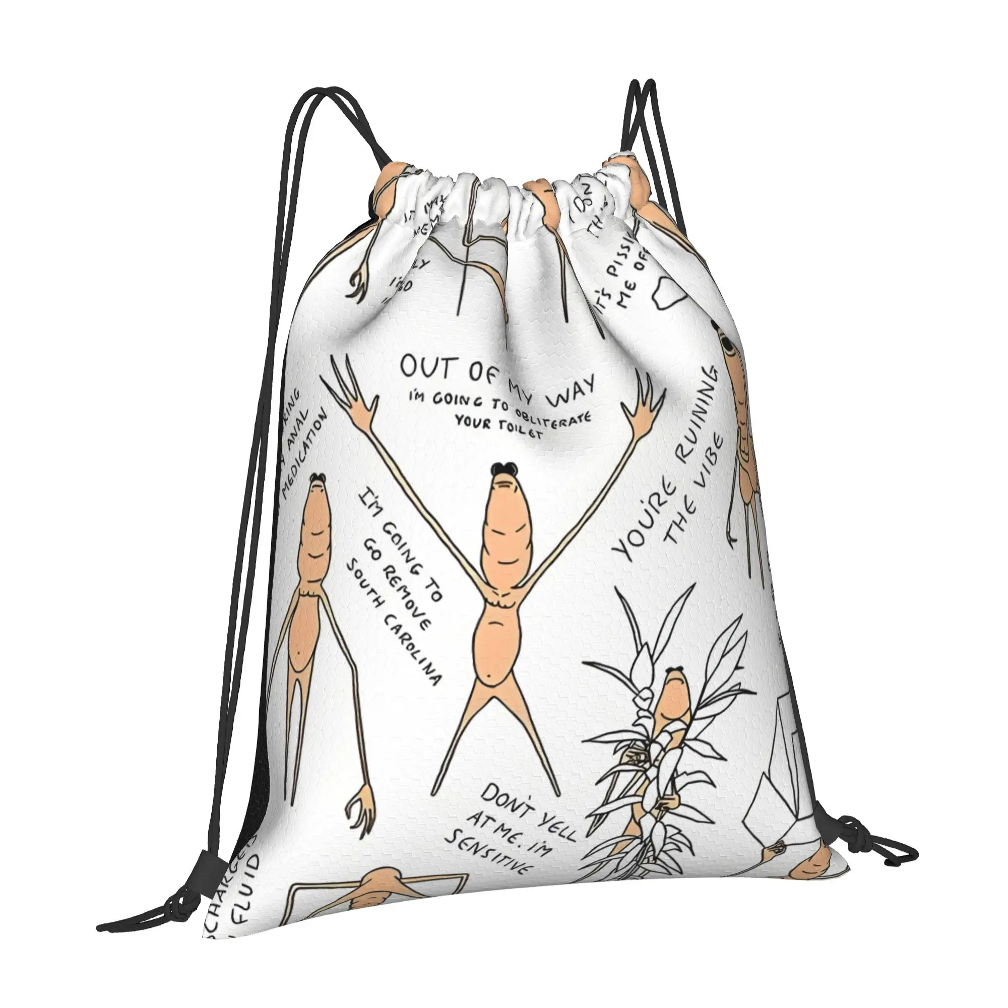 Marcus The Worm Marcus The Worm Portable Sports Drawstring Backpack Riding Backpack Gym Shoes Drawstring Bags