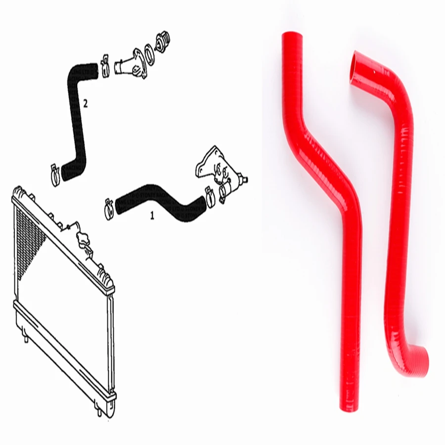 For Toyota Celica 2.0 ST202 GT ST-202 Radiator Coolant Hoses Kit Silicone Tubes Pipes 2Pcs 10 Colors