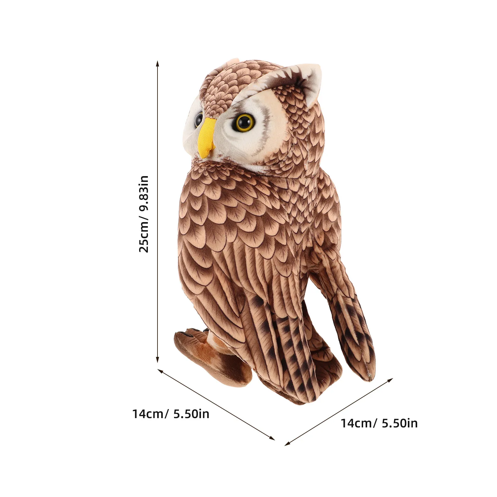 フクロウのぬいぐるみ、リアルで柔らかく心地良いクッション、子供と大人の寝室、家のリビングルームの装飾に最適なフクロウのぬいぐるみ
