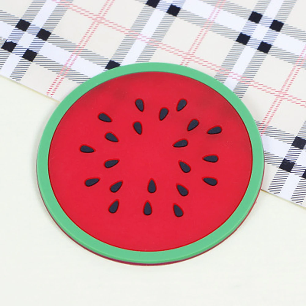 1pc Fruit Shape Coaster Silicone Cup Pad Non-slip Insulation Pad Cup Mat Hot Drink Holder Cup Holder Home Kitchen Accessories