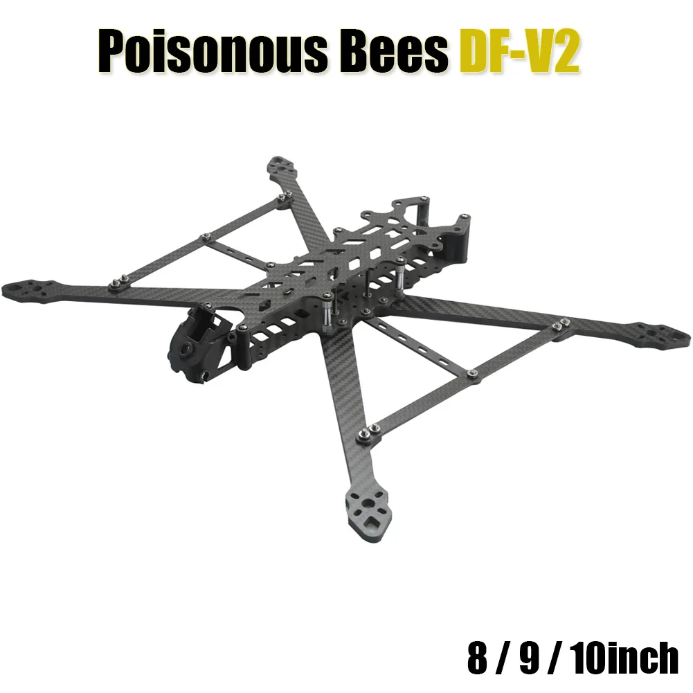 Poisonous Bees DF-V2 FPV Drone Frame KIT 8 / 9 / 10 cali 367/387/427mm Włókno węglowe do drona wyścigowego RC FPV Freestyle Long Range