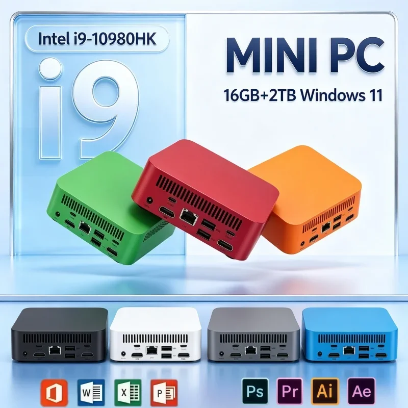 2026 Portable Small Mini PC Intel I9 10980HK 16GB RAM 2TB SSD Windows11 4K WiFi6 Micro Computer For Daily Office And Browsing