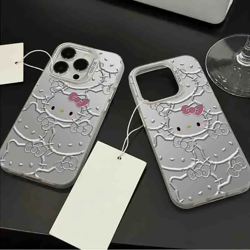 Sanrio Hello Kitty-電話ケース,落下防止カバー付き,15, 14, 13, 12, 11 pro max,xr,xs,max,7,8 plusミニ、y2k