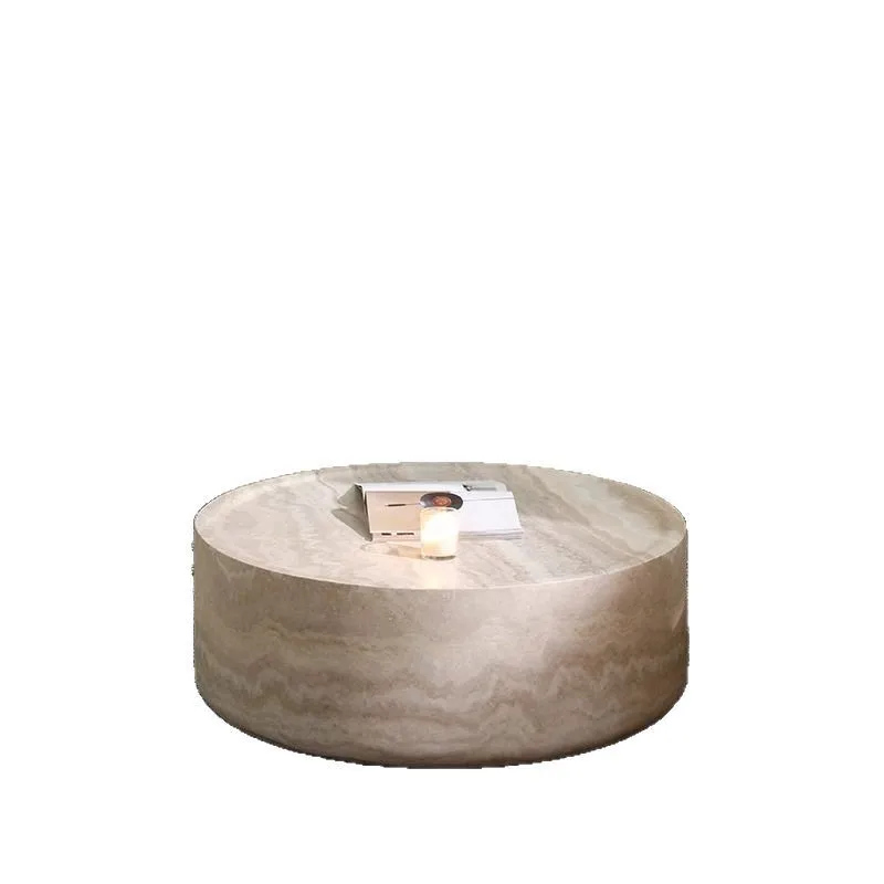 

Wabi Sand Wind Travertine Coffee Table Living Room Light Luxury Modern