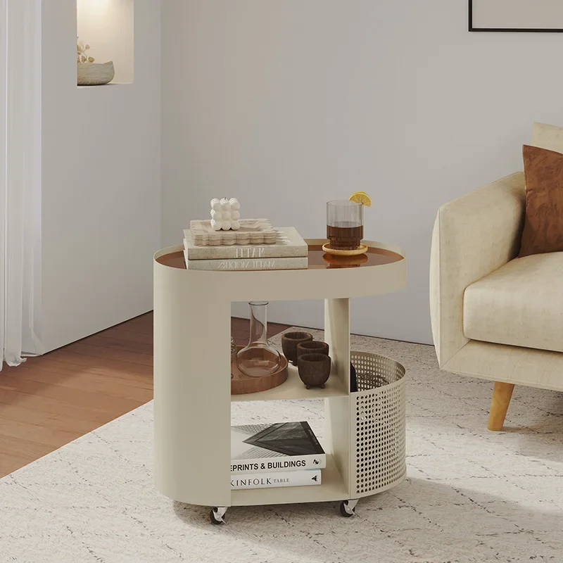 Cream Style Storage Rolling Cart Modern Living Room Utility Hotel Salon Trolley Beauty Salon Furniture Carrinho Multiuso FYST
