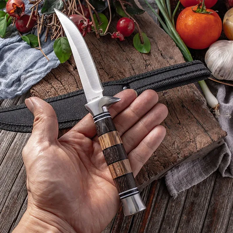 Stainless Steel Fishing Knife Butcher Knife Boning and Meat Cutting Slicing Kitchen Cleaver Knife Wood Handle Cooking Knife