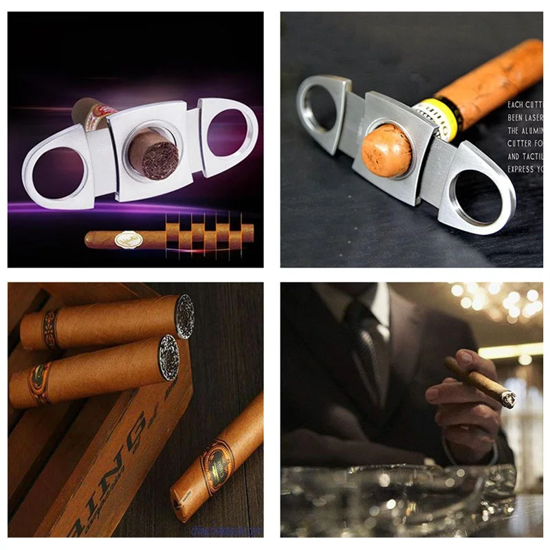 Stainless Steel Cigar Cutter Knife Cigar Scissors Cigar Knife Sharp Blade Cigar Cutter Puncher Guillotine Smoking Cigar Tool