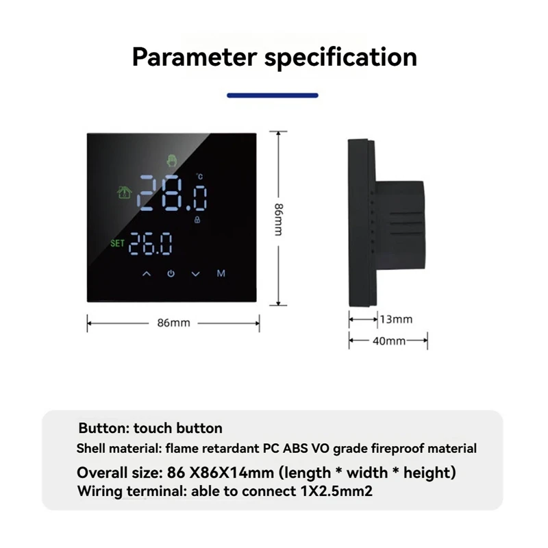 Tuya Smart Wifi Vloerwater Verwarming Wandboiler Verwarming Thermostaat Programmeerbare Spraakbesturing Achtergrondverlichting Verstelbaar