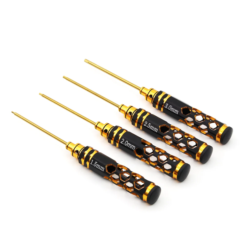 4 Pcs 1.5mm 2.0mm 2.5mm 3.0mm Hex Screw Driver Screwdriver Set for Racing Drone Helicopter Cars Boat RC Parts Honeycomb Molding