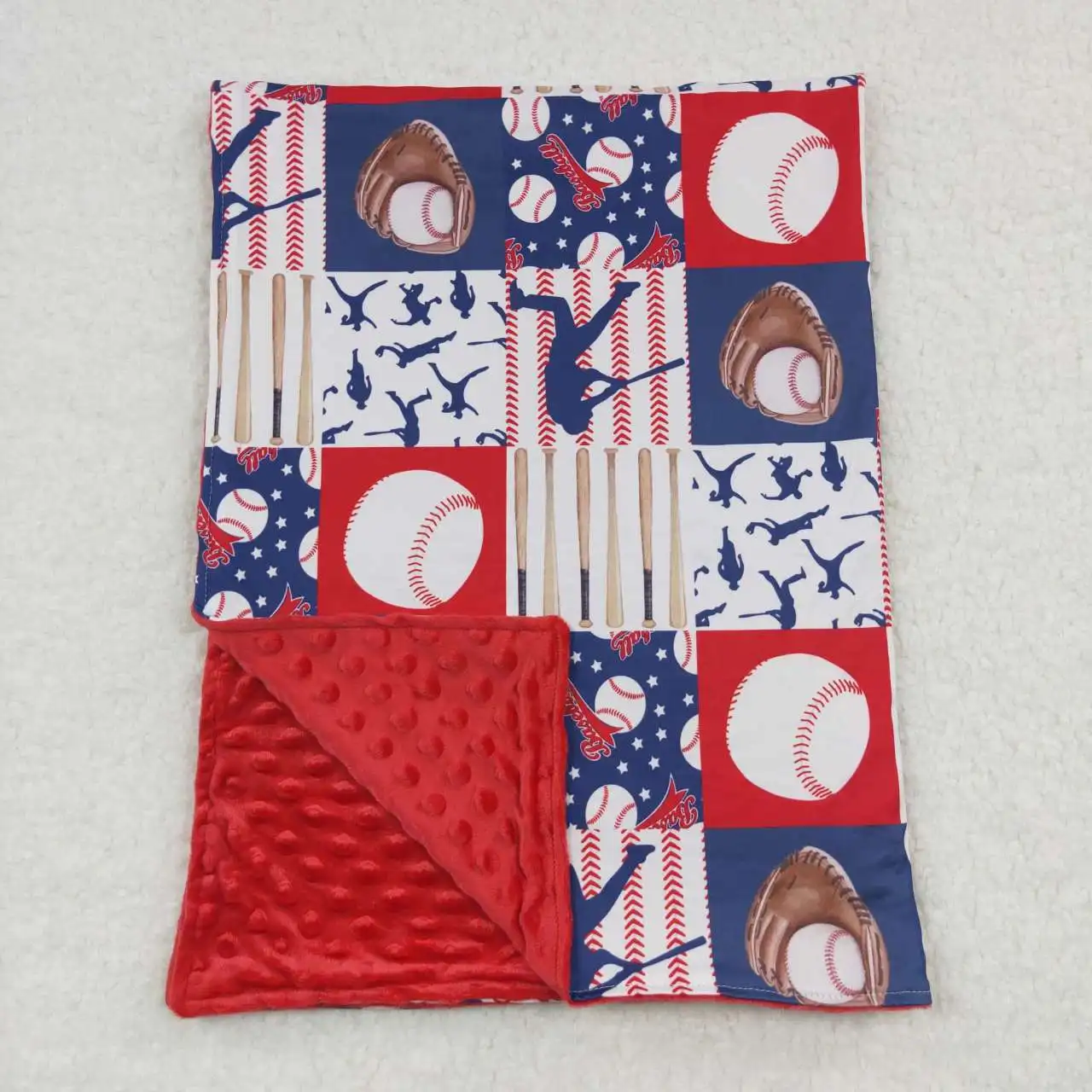 Infant Autumn and Winter Girls Blanket Wholesale High Quality Playing Baseball Baby Blanket