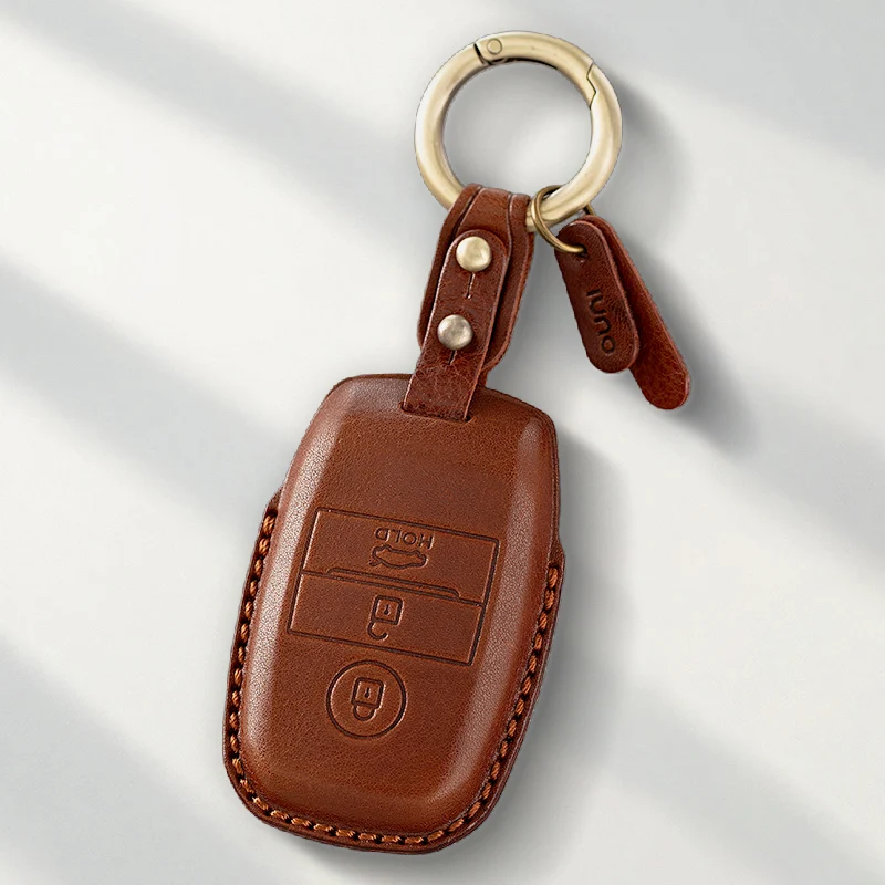 Genuine Leather Protector For KIA Sportage Cerato Optima K2 K3 K4 K5 RIO Picanto Soul Sorento Sedona Key Case Cover Fob