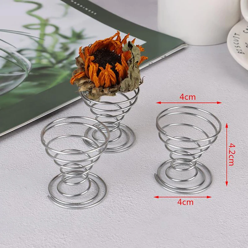 6 Pcs Flower Pot Stainless Steel Air Plant Stand Container Tillandsia Holder