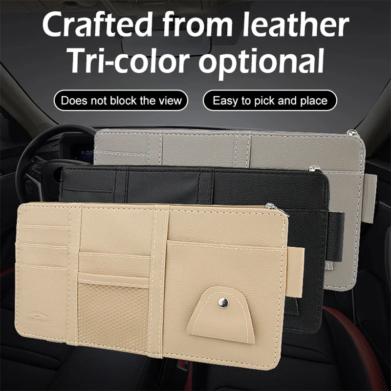 Car Sun Visor Storage Bag Glasses Drivers License Card Clip Holder For Jeep JL Gladiator XJ Grand Cherokee Patriot Compass Willy