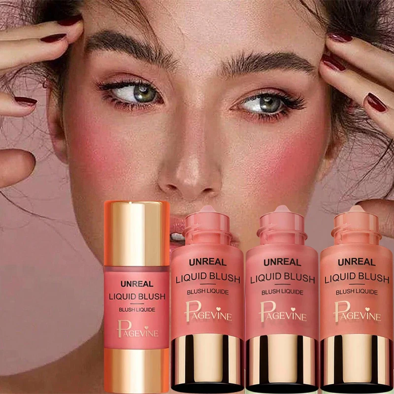 New 6-color Liquid Powder Blusher Facial Makeup Facial Makeup Lasting Matte Eye Shadow Facial Rouge Water Color Natural Makeup