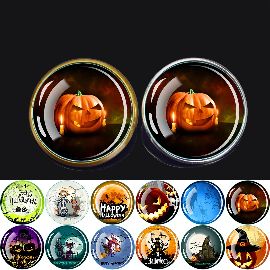 1PC Halloween Themed Circular Metal Brooch with Two Colors To Choose From, Exquisite Jewelry Gift for Halloween Parties