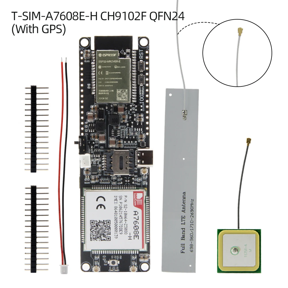 

SIMCOM A7608E-H LTE Cat4 module WIFI Bluetooth ESP32-WROVER-E 3G 4G Solar Low Power IoT Core Board Europe Korea Thailand Africa