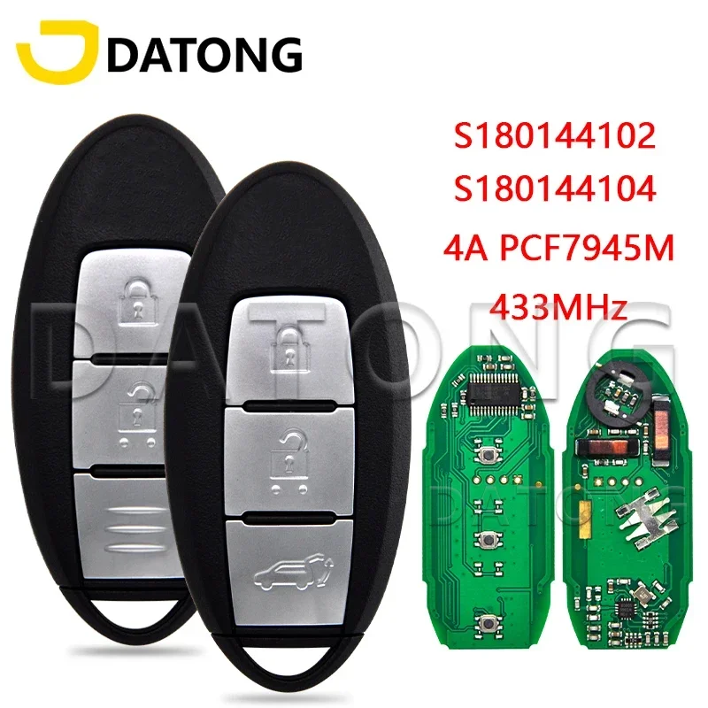 

Datong World Car Remote Control Key For Nisan X-Trail Qashqai March K13 2014-2017 S180144102 S180144104 4A 433MHz Promixity Card