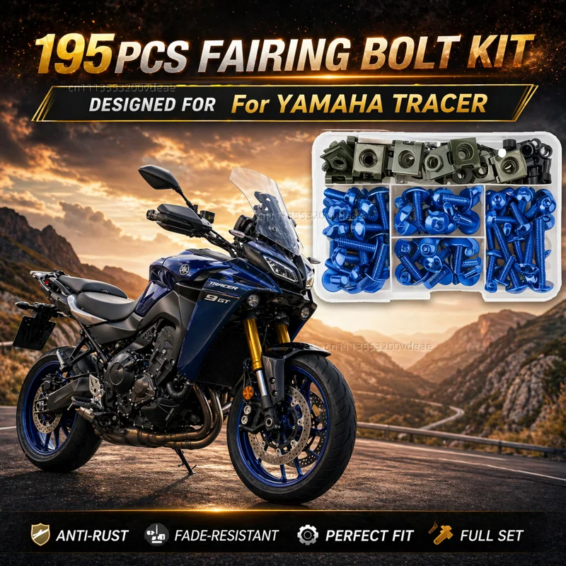 

195Pcs Motorcycle Fairing Bolt Screws Kit Nut Clips For YAMAHA TRACER 900GT Tracer 700 900 GT Tracer700gt MT09 MT07 2021 CNC