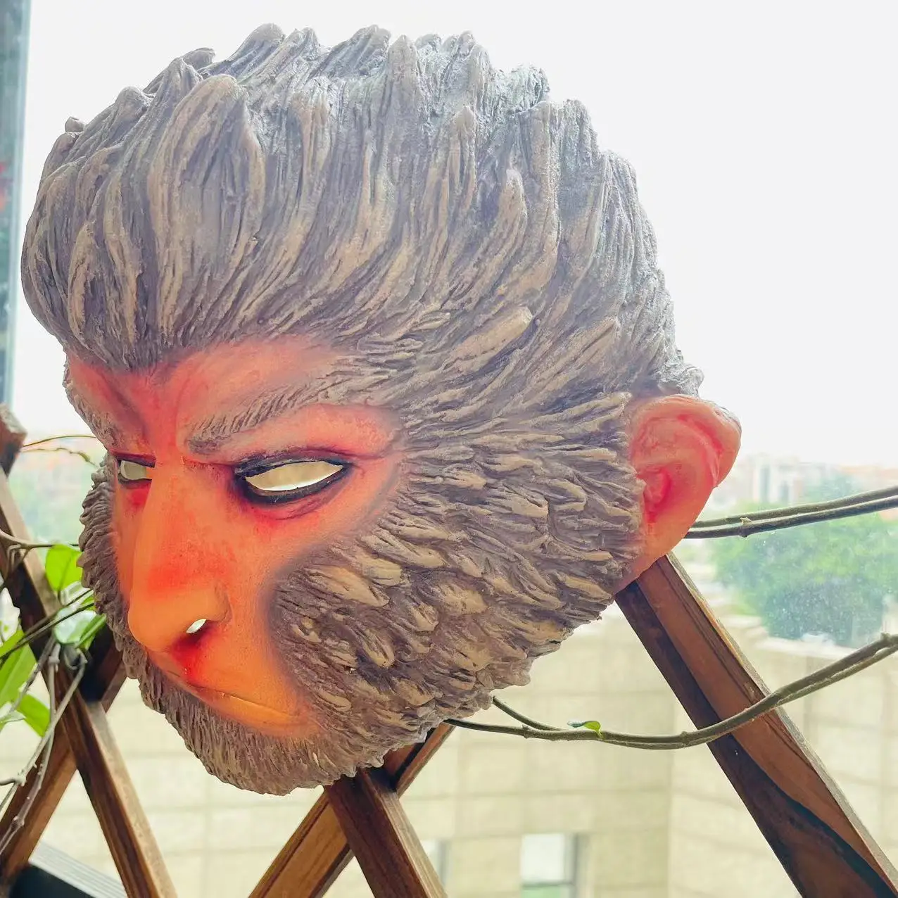 우콩 코스프레 헤드기어 할로윈 동물 코스프레 갈색 원숭이 역할극 마스크 라텍스 마스크 게임 코스프레 소품 성인용 원사이즈