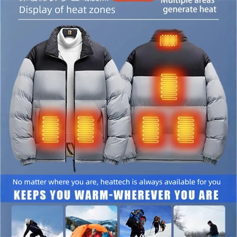 Men's Self-Heating Cotton Jacket - Winter Thickened New Style, Warm Heated Puffer Coat, Outerwear, Foreign Trade Couple Outfits