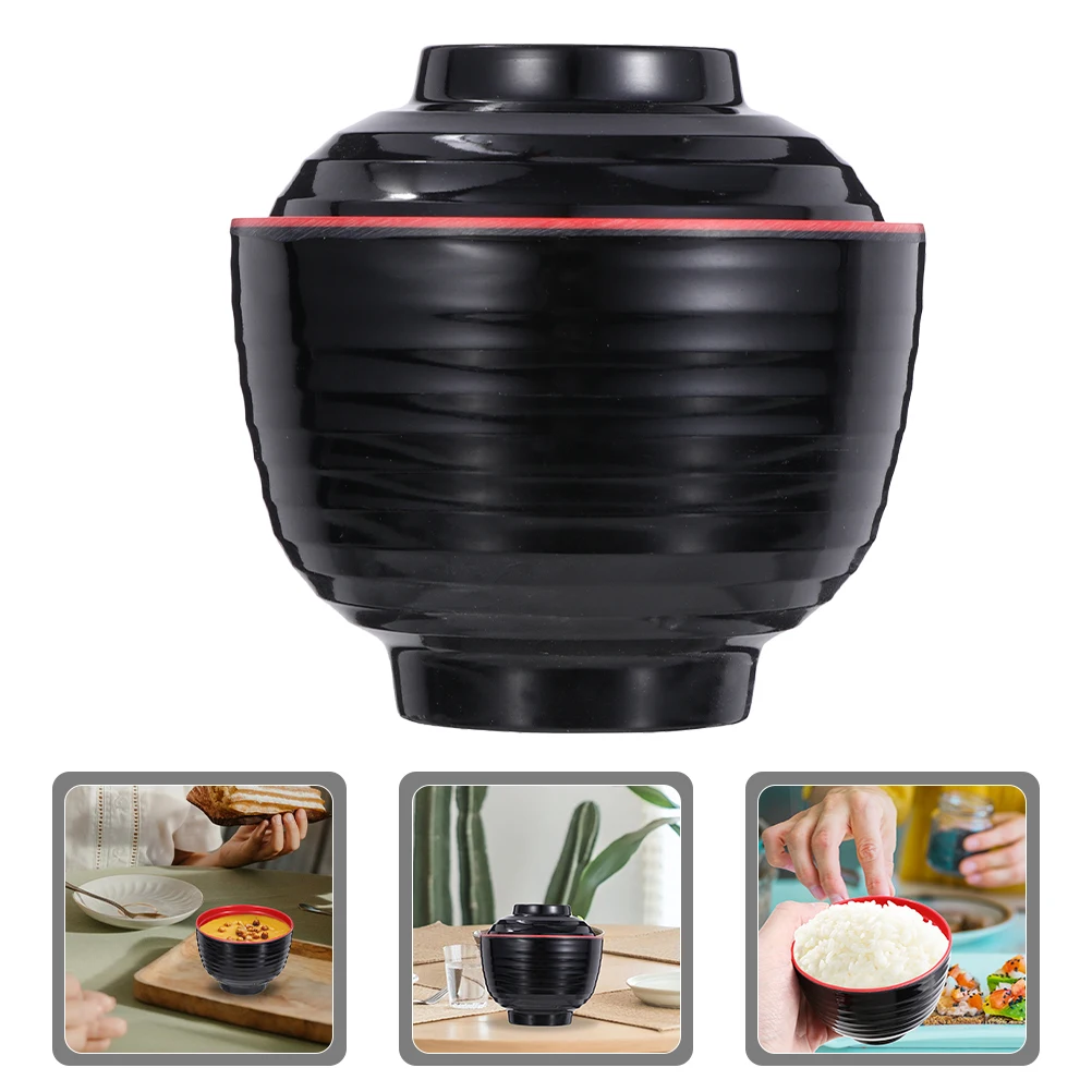 

Japanese Ramen 900Ml Soup Cereal Unbreakable Melamine Sturdy Heat Resistant Asian Style Rice Kitchen Accessories Lidded Food