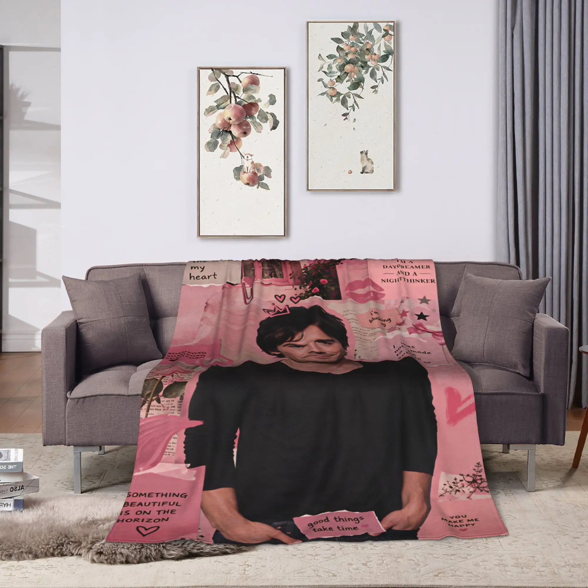 Ian Somerhalder Blanket Quality Super Warm  Throw Blanket Autumn Picnic Couch Chair Sofa Bed Funny Bedspread