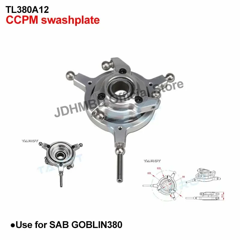 Tarot 380 parts Motor Belt Pulley Assembly Main Rotor Holder CCPM swashplate For SAB Goblin 380 RC Helicopter