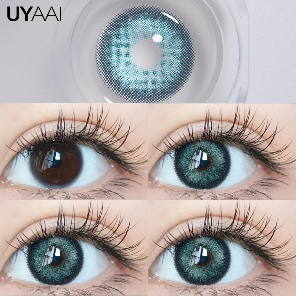 UYAAI 14.5mm Lenses Colorful Lenses Purple Colored Lenses 15mm Big Diameter Black Lenses Blue Color Contact Lenses for Eyes y2k