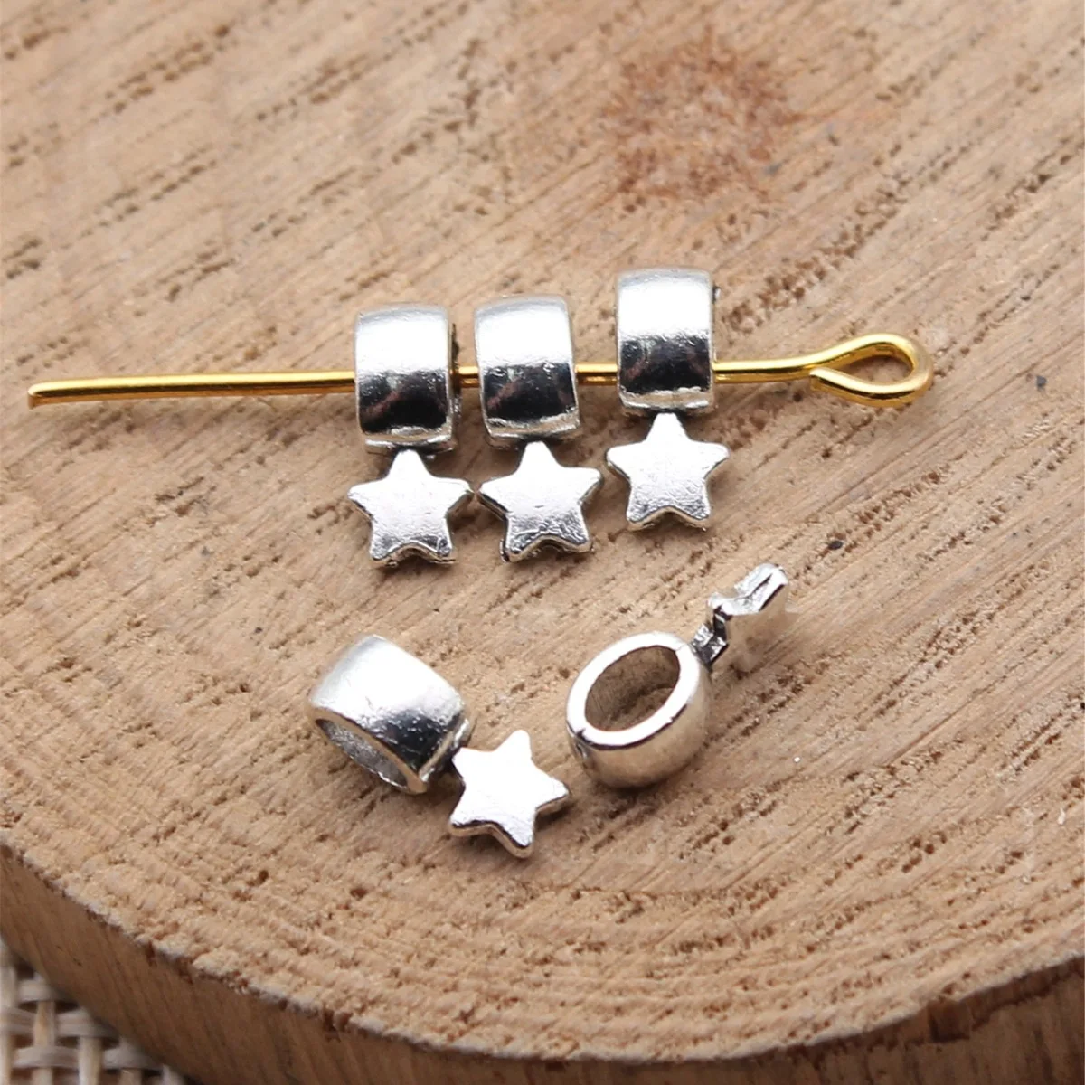 40pcs 8.5x4x3.8mm Antique Silver Color Small Star Charms Pendant DIY Jewelry Making Materials