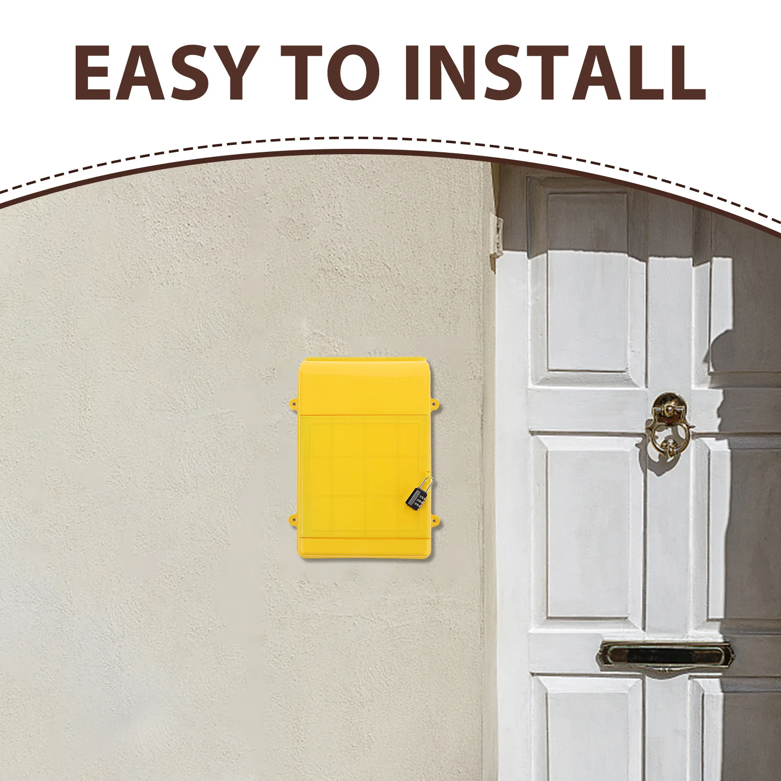 

Secure Wall Mailbox Coded Lock Plastic Construction Easy Install Home Office Use Small Box with Lock Locked Mailbox